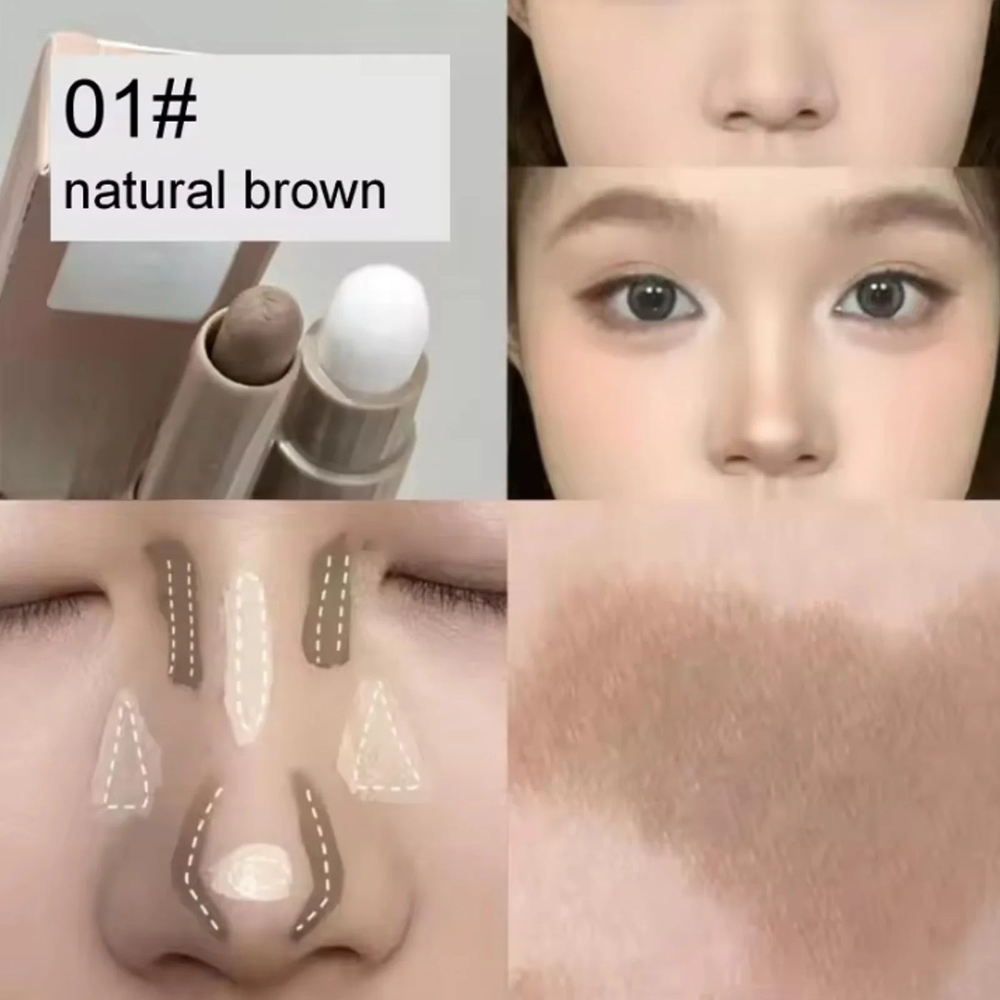 Double-ended Contouring Pen & Multi Functional Shadow Stick To Modify Contours Hold Makeup Waterproof Three-dimensional Shadow